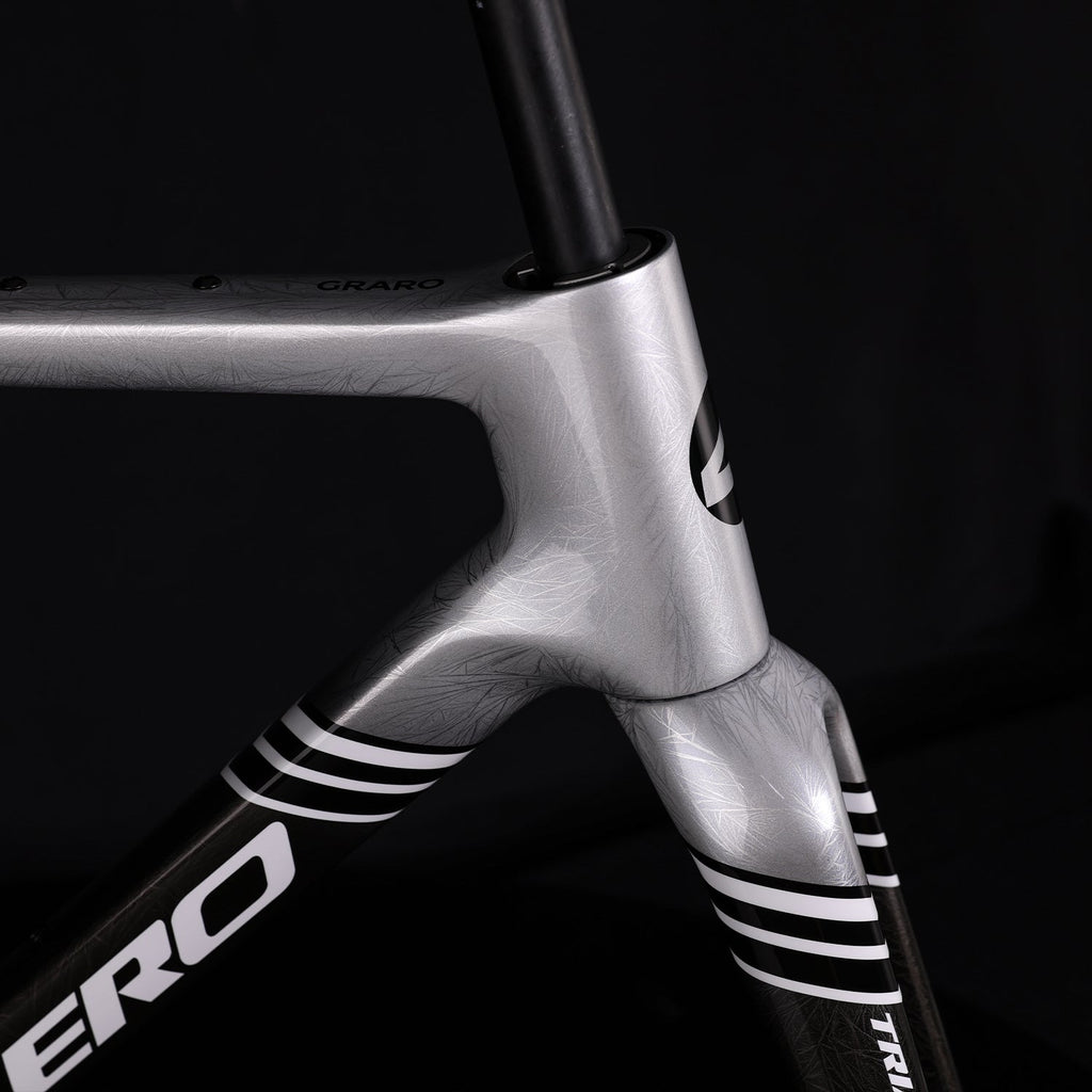 ICAN Graro gravel bike frame in ice crack paintjob